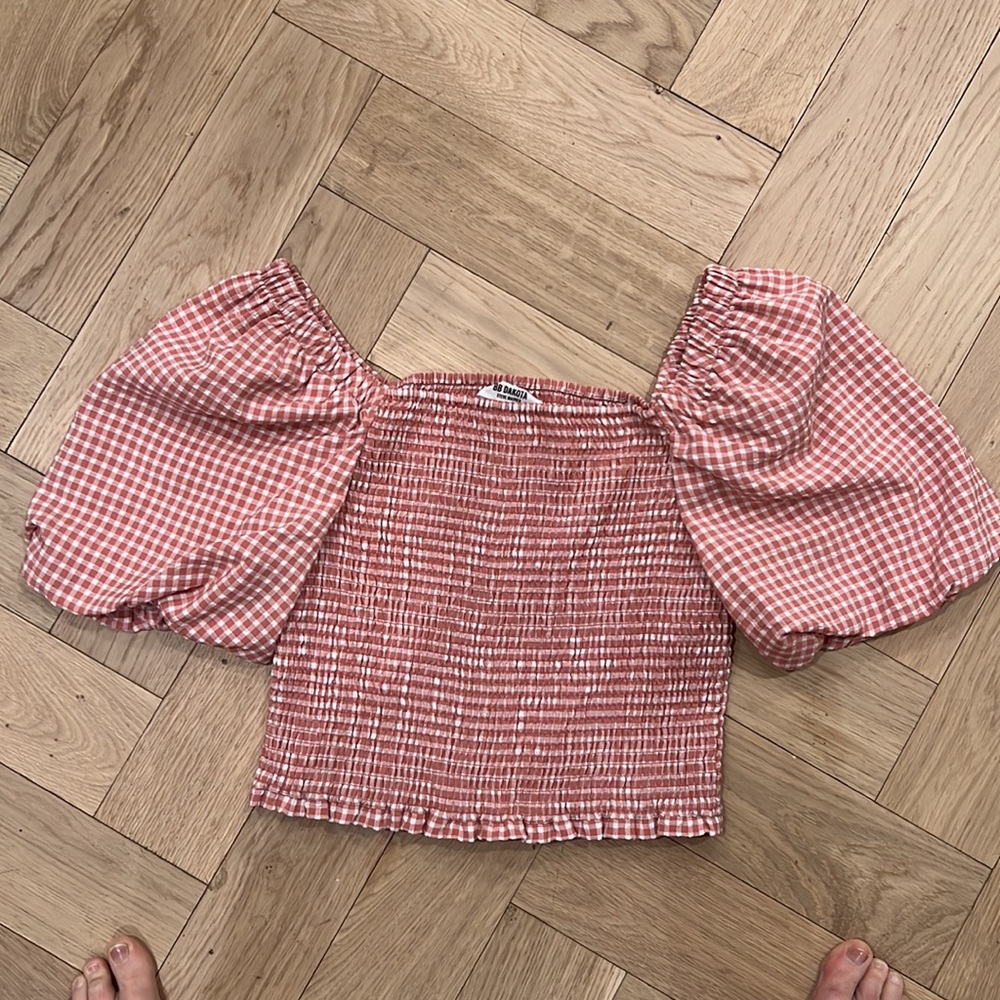 BB Dakota Pink & White Gingham Crop Top - Picture 8 of 8